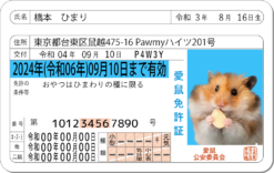 愛鼠免許証