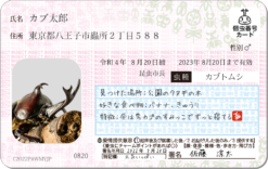 ムシナンバーカード