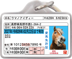 愛馬免許迷子札
