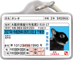 愛兎免許迷子札サンプル①